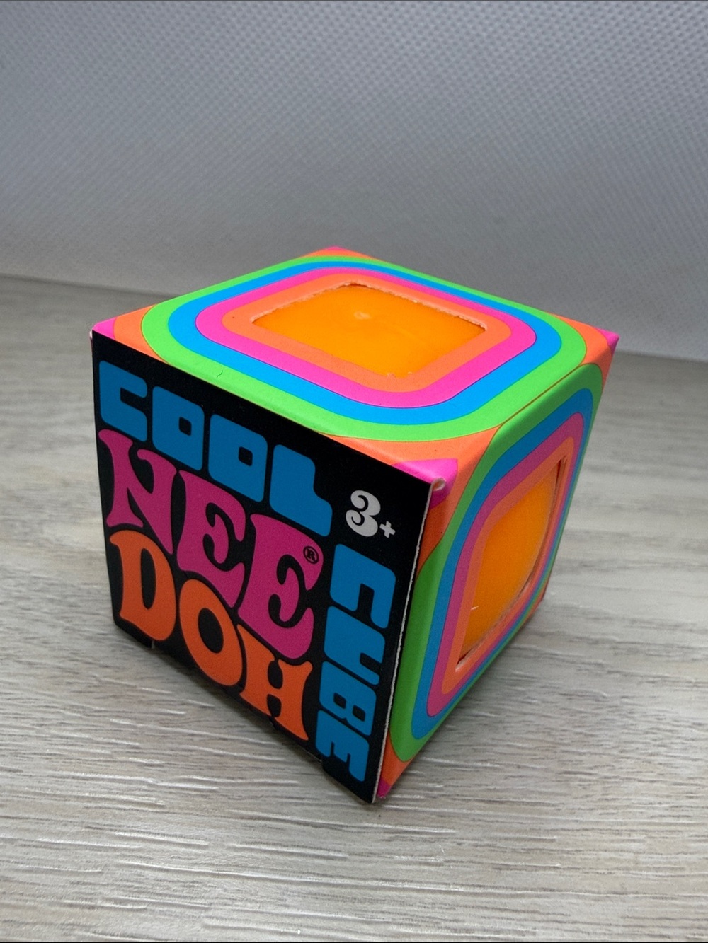 1.5” MINI NeeDoh Schylling COOL CUBE bright ORANGE new squishy ASMR